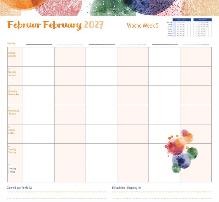 Produktbild: Familienwochenkalender Dots 2027