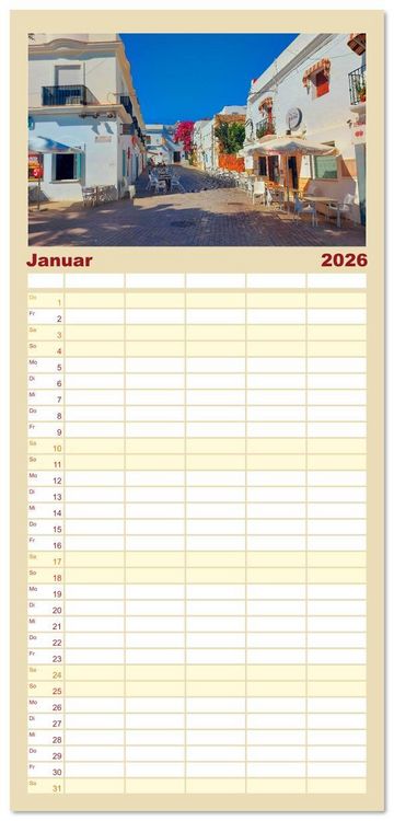 Produktbild: Familienplaner 2026 - Andaluc&iacute;a - Buenos D&iacute;as mit 5 Spalten (Wandkalender, 21 x 45 cm) CALVENDO