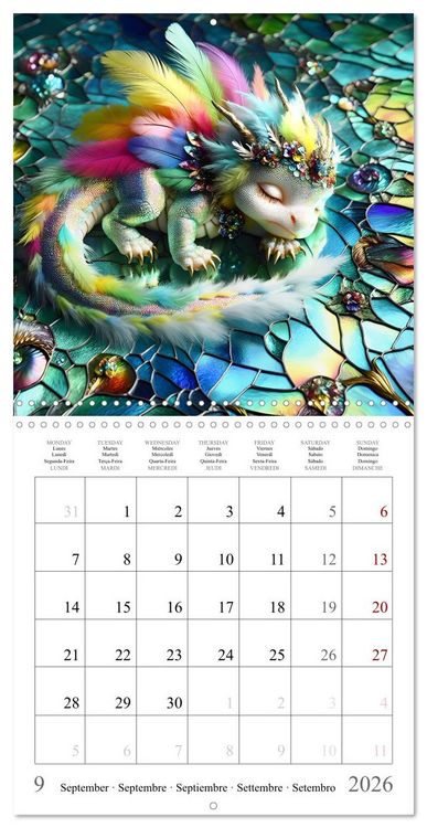 Produktbild: De jolis b&eacute;b&eacute;s dragons (Calendrier mural carr&eacute; 2026 30x30 cm) Calendrier double avec une page pour vos prises de notes