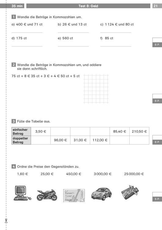 Produktbild: Mathe-Tests 4. Klasse