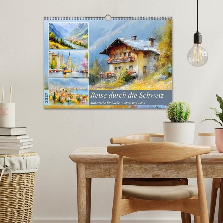 Produktbild: Reise durch die Schweiz. Malerische Einblicke in Stadt und Land (Wandkalender 2027 DIN A3 quer), CALVENDO Monatskalender