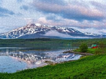 Produktbild: CALVENDO Puzzle Mitternachtslicht auf Senja | 1000 Teile Lege-Gr&ouml;&szlig;e 64x48cm Foto-Puzzle f&uuml;r gl&uuml;ckliche Stunden