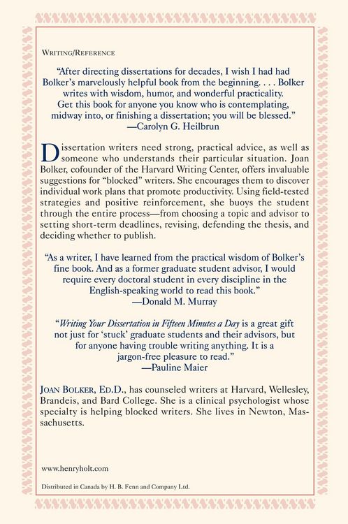 Produktbild: Writing Your Dissertation in Fifteen Minutes a Day