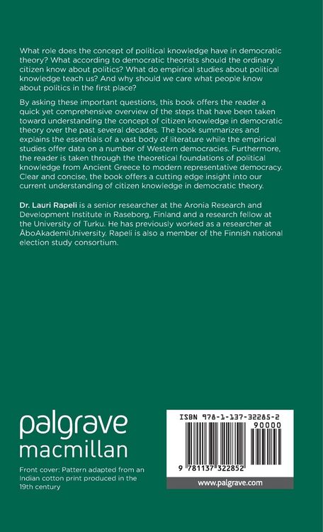 Produktbild: The Conception of Citizen Knowledge in Democratic Theory