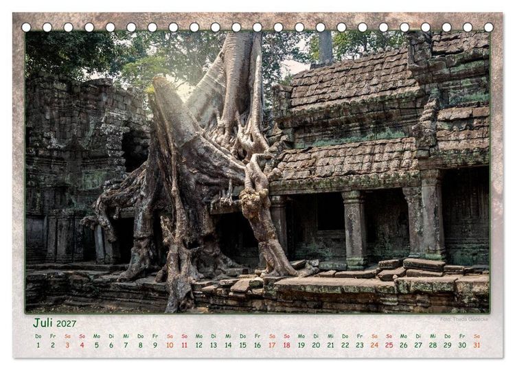 Produktbild: Kambodscha, Angkor Thom, Angkor Wat und Bayon (Tischkalender 2027 DIN A5 quer), CALVENDO Monatskalender