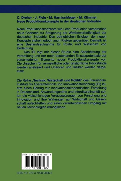 Produktbild: Neue Produktionskonzepte in der deutschen Industrie