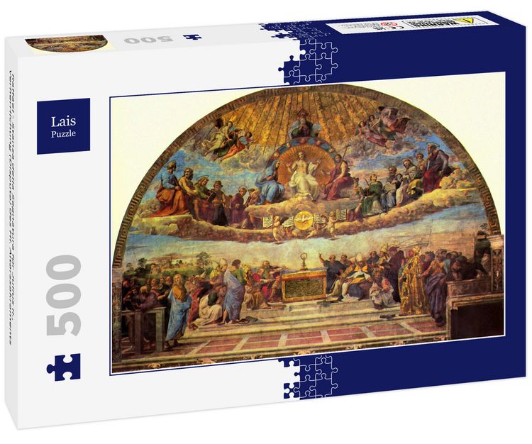 Produktbild: Lais Puzzle Raffael - Stanza della Segnatura f&uuml;r Julius II., Verherrlichung (Disputa) des Hl. Altarssakraments 500 Teile