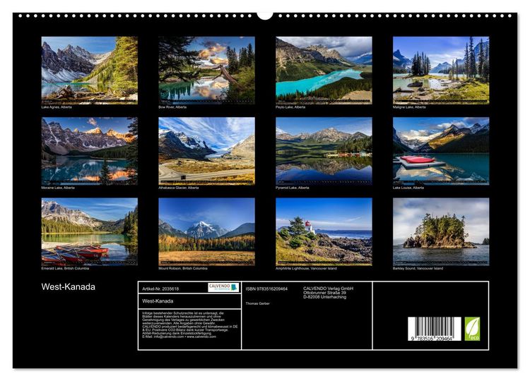 Produktbild: West-Kanada (hochwertiger Premium Wandkalender 2026 DIN A2 quer), Kunstdruck in Hochglanz