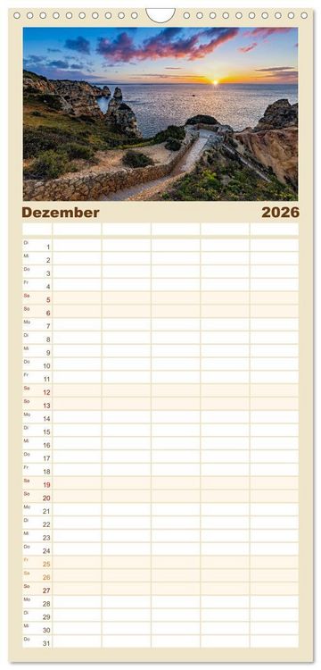 Produktbild: Familienplaner 2026 - Von Porto bis an die Algarve mit 5 Spalten (Wandkalender, 21 x 45 cm) CALVENDO