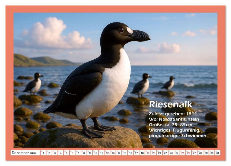 Produktbild: Vergessene Arten (Wandkalender 2026 DIN A2 quer), CALVENDO Monatskalender