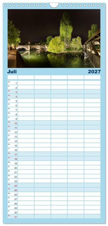 Produktbild: Familienplaner 2027 - N&uuml;rnberg - Die Altstadt bei Nacht mit 5 Spalten (Wandkalender, 21 x 45 cm) CALVENDO