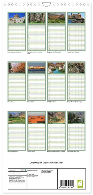 Produktbild: Familienplaner 2026 - Unterwegs im Weihrauchland Oman mit 5 Spalten (Wandkalender, 21 x 45 cm) CALVENDO