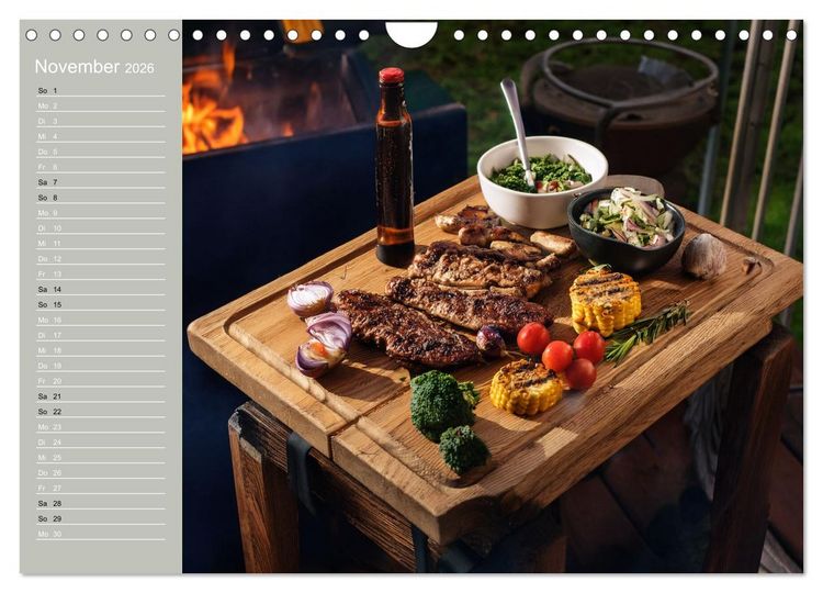 Produktbild: Der Grillkalender f&uuml;r echte M&auml;nner (Wandkalender 2026 DIN A4 quer), CALVENDO Monatskalender