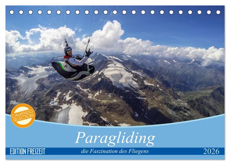 Produktbild: Paragliding - die Faszination des Fliegens (Tischkalender 2026 DIN A5 quer), CALVENDO Monatskalender