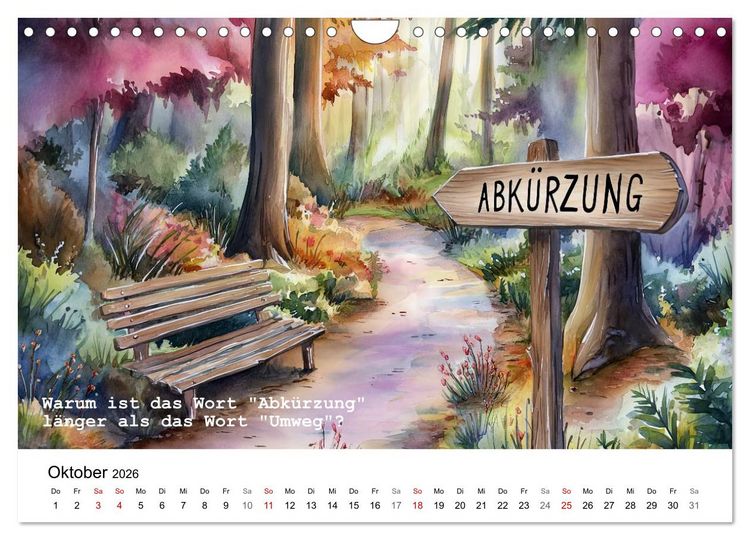 Produktbild: Lustige und paradoxe Fragen (Wandkalender 2026 DIN A4 quer), CALVENDO Monatskalender