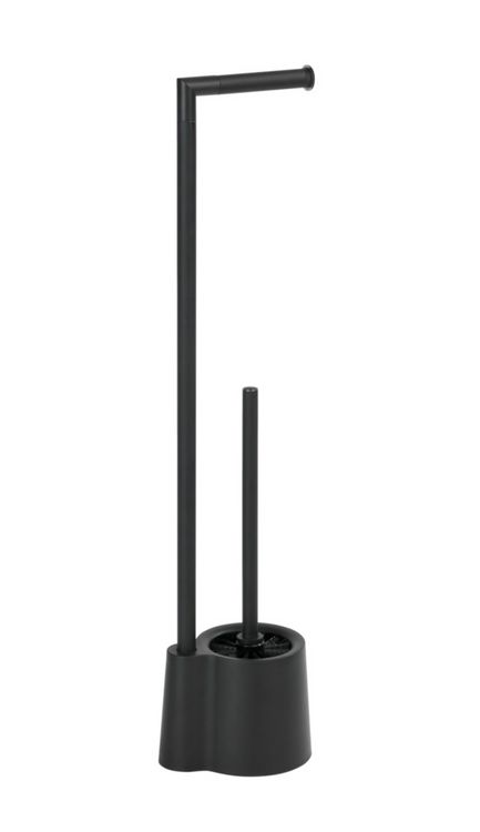 Produktbild: Stand WC-Garnitur Mod. Avola Schwarz matt, aus rostfreiem Edelstahl