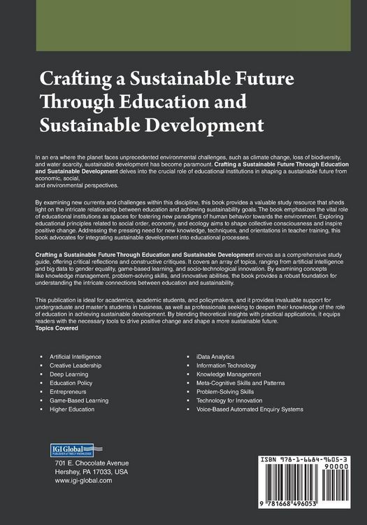 Produktbild: Crafting a Sustainable Future Through Education and Sustainable Development