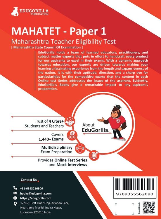 Produktbild: MAHATET (Maharashtra Teacher Eligibility Test) Paper 1 Book 2023 (English Edition) - 10 Full Length Mock Tests and 10 Sectional Tests (1800 Solved Que