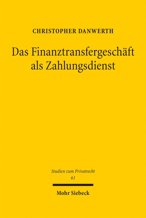 Produktbild: Das Finanztransfergesch&auml;ft als Zahlungsdienst