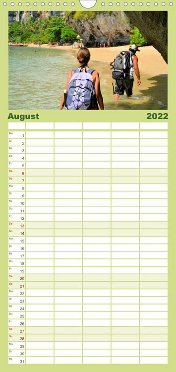 Produktbild: Familienplaner Backpacker um die Welt (Wandkalender 2022 , 21 cm x 45 cm, hoch)