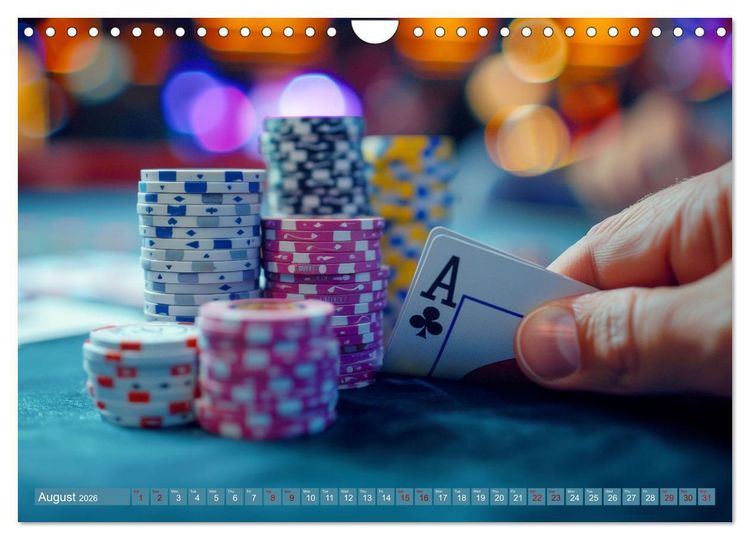 Produktbild: Texas Hold'em Poker Faces (Wall Calendar 2026 DIN A4 landscape), CALVENDO 12 Month Wall Calendar