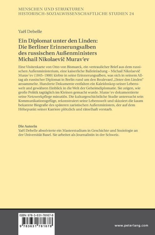 Ein Diplomat unter den Linden: Die Berliner Erinnerungsalben des russischen Außenministers Michail Nikolaevič Murav’ev (1845-1900)