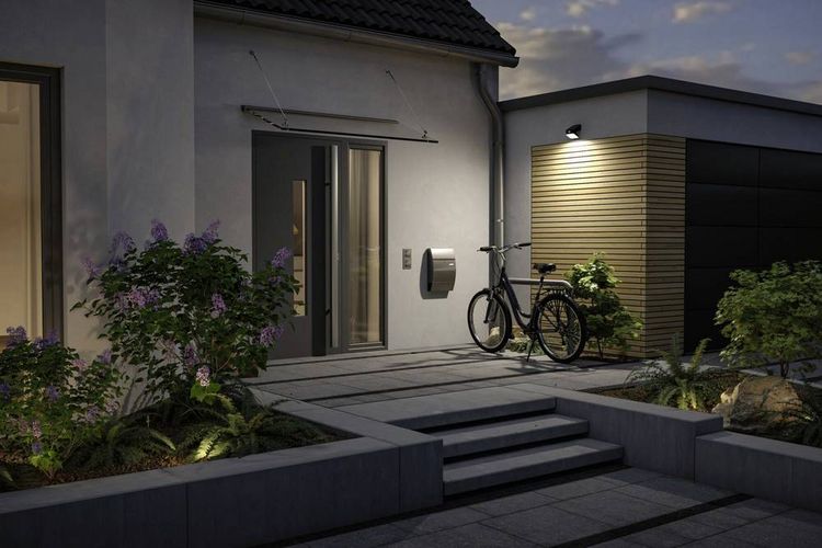 Produktbild: Paulmann 94608 Lesly Solar-Wandstrahler mit Bewegungsmelder 5.5W Warmwei&szlig; Anthrazit