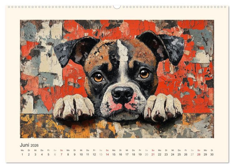 Produktbild: Bunte Boxer (Wandkalender 2026 DIN A2 quer), CALVENDO Monatskalender