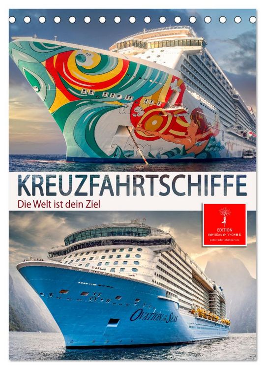 Produktbild: Kreuzfahrtschiffe - die Welt ist dein Ziel (Tischkalender 2026 DIN A5 hoch), CALVENDO Monatskalender