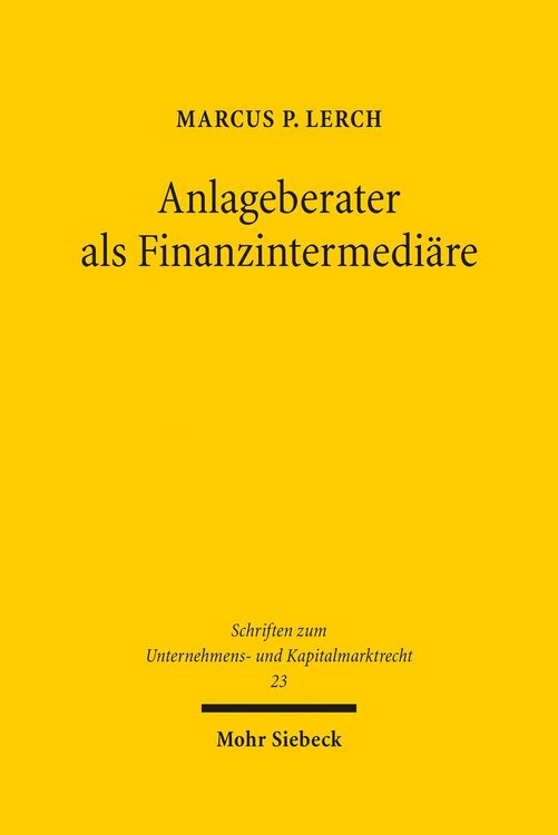 Produktbild: Anlageberater als Finanzintermedi&auml;re