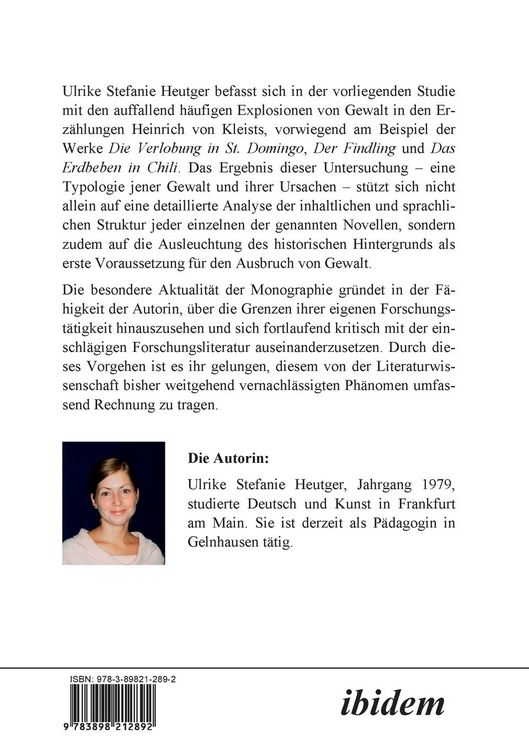 Produktbild: Gewalt in ausgew&auml;hlten Erz&auml;hlungen Heinrich von Kleists