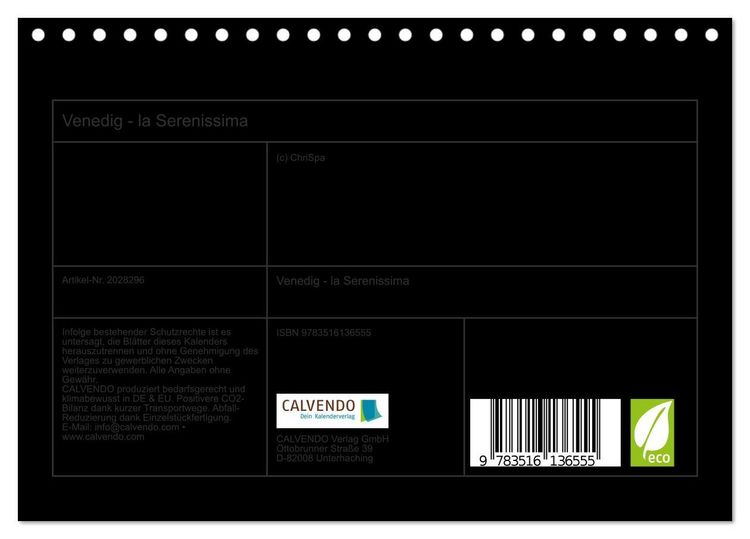 Produktbild: Venedig - la Serenissima (Tischkalender 2026 DIN A5 quer), CALVENDO Monatskalender