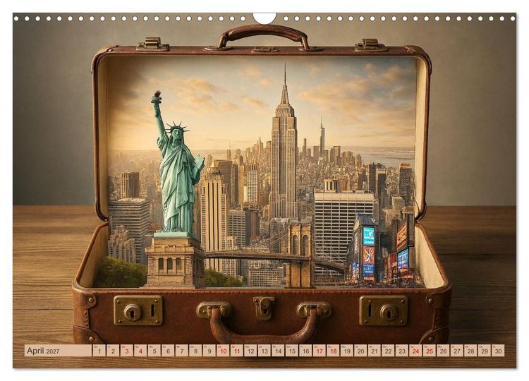 Produktbild: St&auml;dte der Welt - Metropolen verpackt in einem Koffer (Wandkalender 2027 DIN A3 quer), CALVENDO Monatskalender