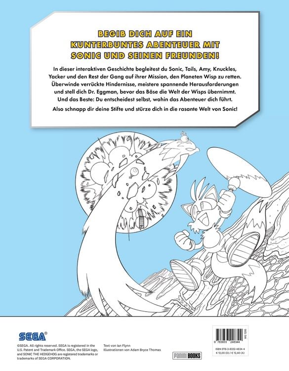 Produktbild: Sonic The Hedgehog: Das offizielle Abenteuer-Malbuch - Deine Entscheidungen, deine Geschichte!