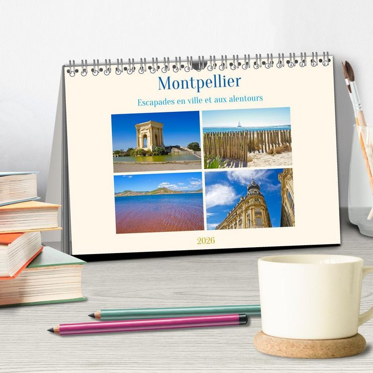 Produktbild: Montpellier - Escapades en ville et aux alentours (Calendrier de bureau 2026 DIN A5 vertical), CALVENDO calendrier mensuel