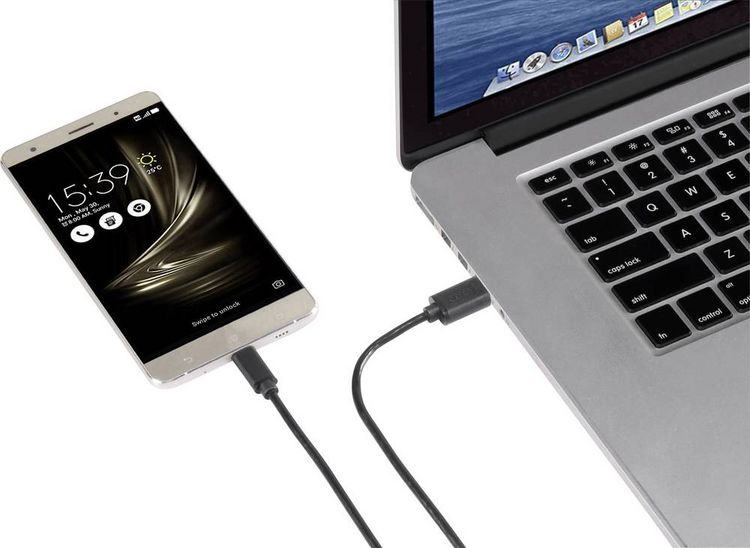 Produktbild: Renkforce USB-Kabel USB 3.2 Gen1 USB-A Stecker, USB-C&reg; Stecker 3.00m Schwarz RF-4535908