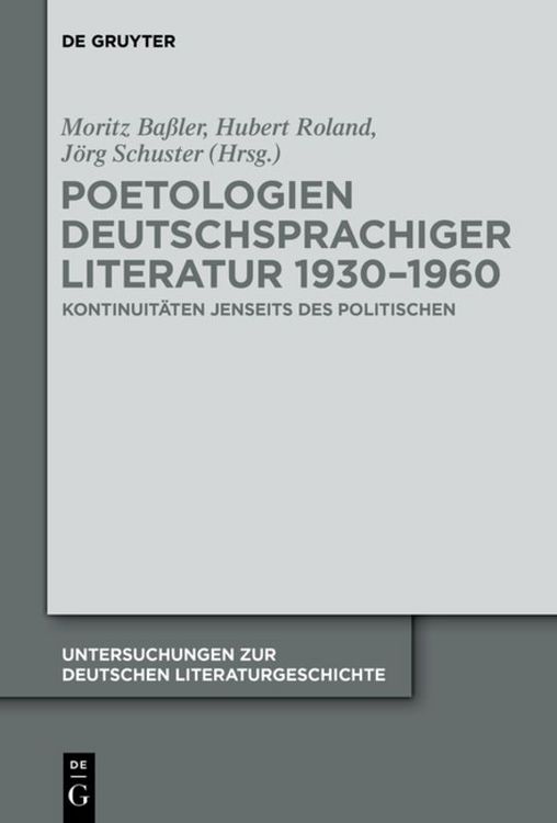 Produktbild: Poetologien deutschsprachiger Literatur 1930-1960