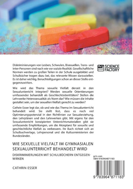 Produktbild: Wie sexuelle Vielfalt im gymnasialen Sexualunterricht behandelt wird. Diskriminierungen mit Schulb&uuml;chern entgegenwirken
