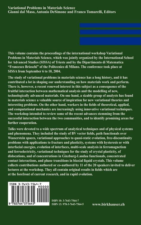 Produktbild: Variational Problems in Materials Science