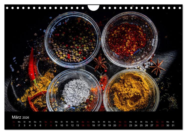 Produktbild: Spice Art - Gew&uuml;rze in Szene gesetzt (Wandkalender 2026 DIN A4 quer), CALVENDO Monatskalender
