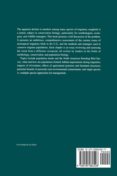 Produktbild: Ecology and Management of Neotropical Migratory Birds