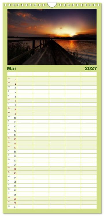 Produktbild: Familienplaner 2027 - Mecklenburgische Seenplatte - zum Tr&auml;umen sch&ouml;n mit 5 Spalten (Wandkalender, 21 x 45 cm) CALVENDO