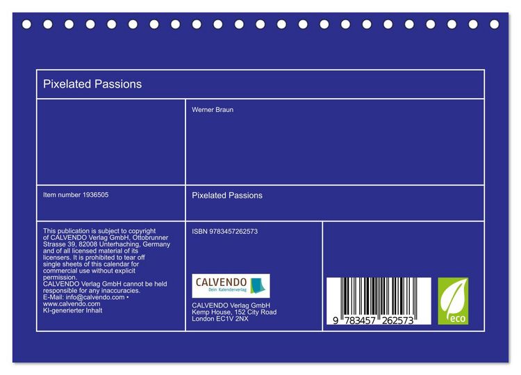 Produktbild: Pixelated Passions (Desk Calendar 2026 DIN A5 landscape), CALVENDO 12 Month DeskCalendar
