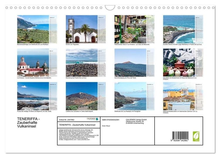 Produktbild: TENERIFFA - Zauberhafte Vulkaninsel (Wandkalender 2027 DIN A3 quer), CALVENDO Monatskalender