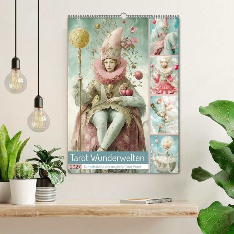 Produktbild: Tarot Wunderwelten. Surrealistische und magische Tarot-Kunst (Wandkalender 2027 DIN A2 hoch), CALVENDO Monatskalender