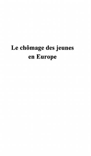 Produktbild: Chomage des jeunes en europe le