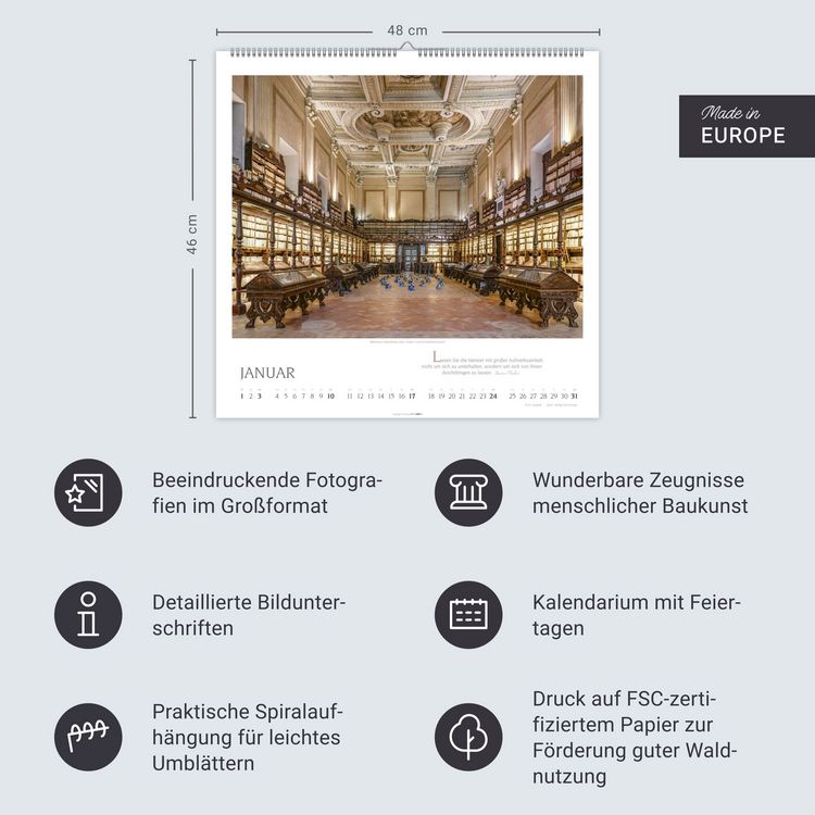 Produktbild: Welt der Bibliotheken Kalender 2027
