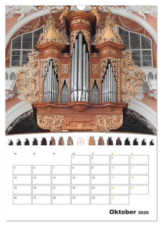 Produktbild: Orgeln zum Verlieben! (Wandkalender 2026 DIN A3 hoch), CALVENDO Monatskalender