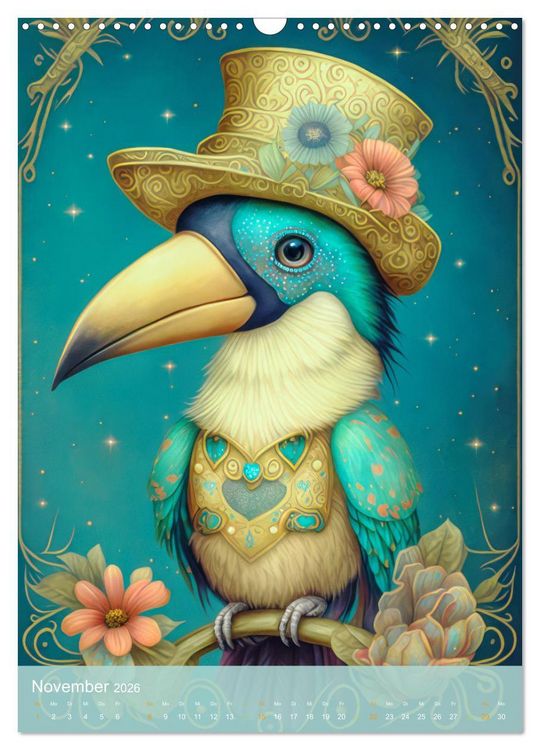 Produktbild: Tiere im Tarot Stil (Wandkalender 2026 DIN A3 hoch), CALVENDO Monatskalender