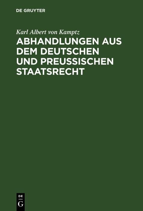Produktbild: Abhandlungen aus dem Deutschen und Preu&szlig;ischen Staatsrecht